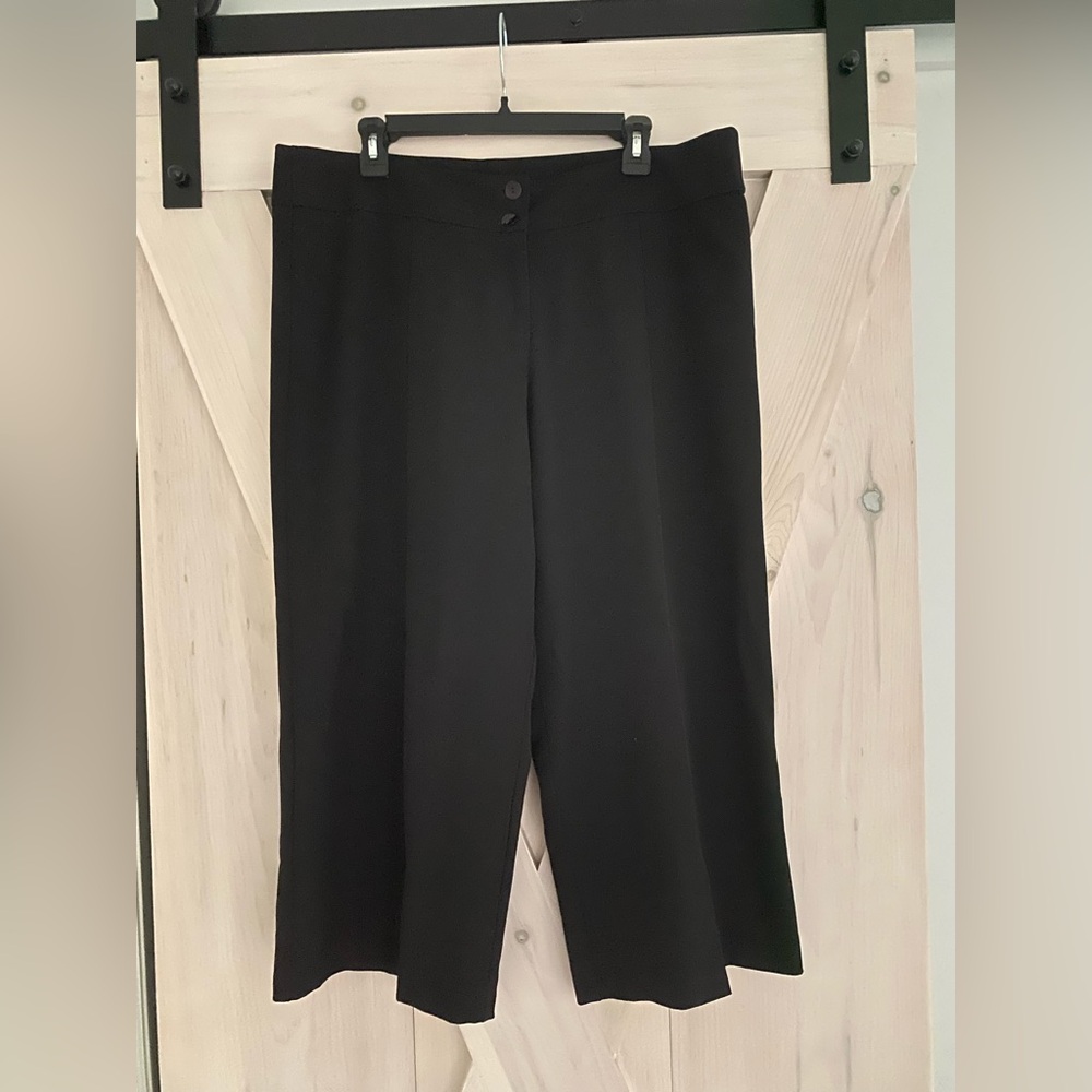 Staples Black Straight Wide Leg Bootcut Trousers 14 Business Casual Corpcore